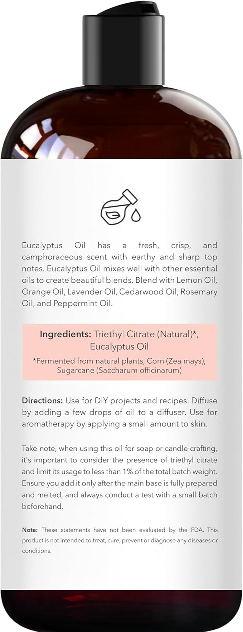Eucalyptus Essential Oil - Huge 16 Fl Oz - for Candle Making, Soap Making, Diffusers, and Aromatherapy