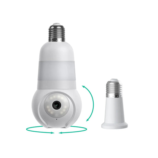 Luna Light Cam — 2K Light Bulb Security Camera, Next-Gen Descriptive AI Alerts, Indoor/Outdoor Surveillance Monitoring Camera for Home, 360° Pan/Tilt, Color Night Vision, Built-In LED & Spotlight, Easy Installation on Porch Front Door, 2.4Ghz/5Ghz Wifi
