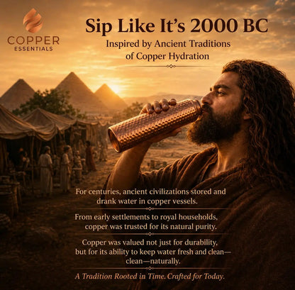Copper 32Oz Water Bottle - 100% Pure Copper, Heavy-Duty, Leak-Proof, Cleaning Brush Included, Ideal for Drinkware - Tumbler